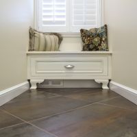 Painted Glaze vanity with inset doors with applied molding (3)